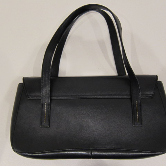 Women Handheld Shoulder BCBG Paris Black Vegan Faux Leather Bag Purse Top Handle - Picture 8 of 8